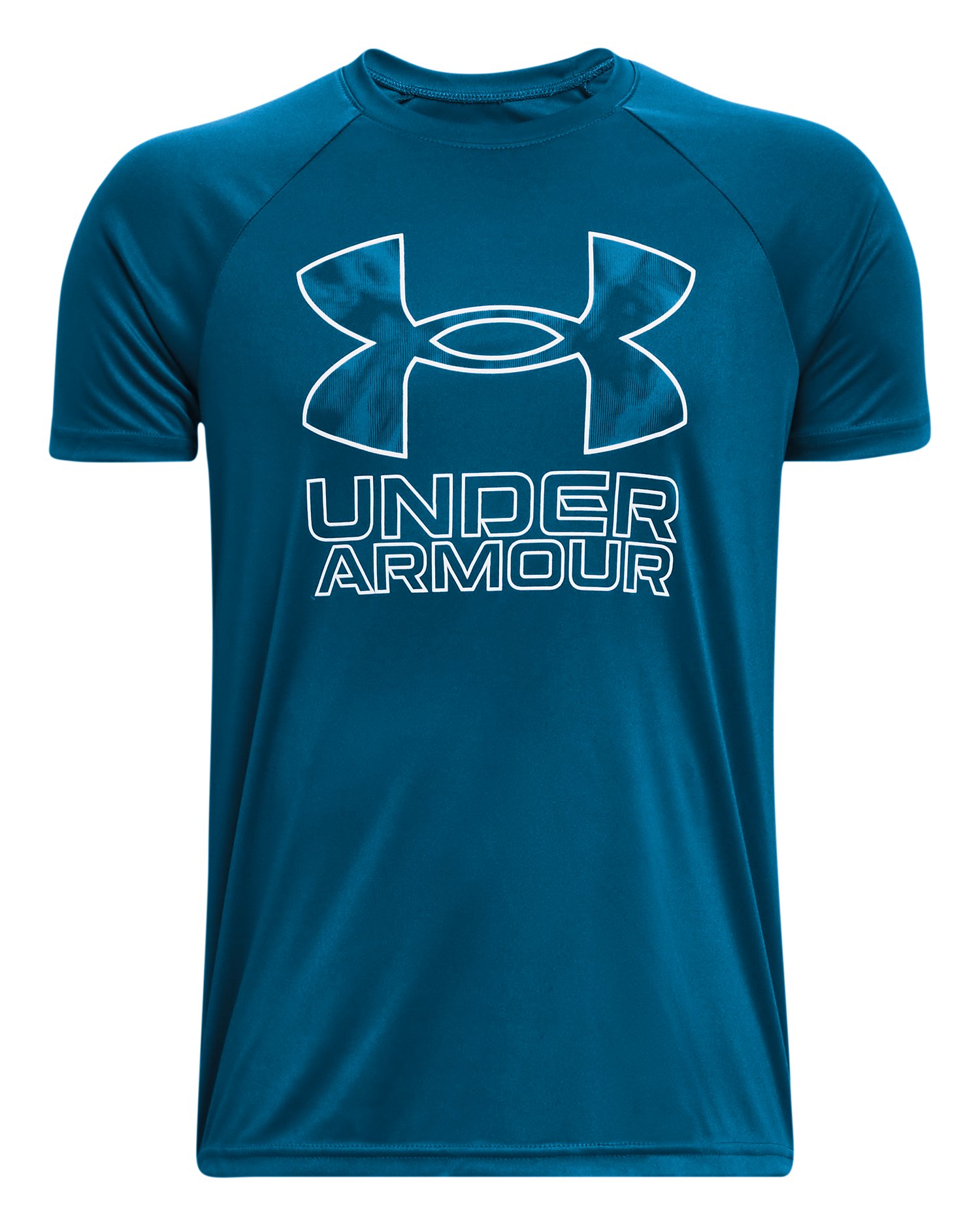 UA Tech Hybrid Print Fill Boys' Short Sleeve 44