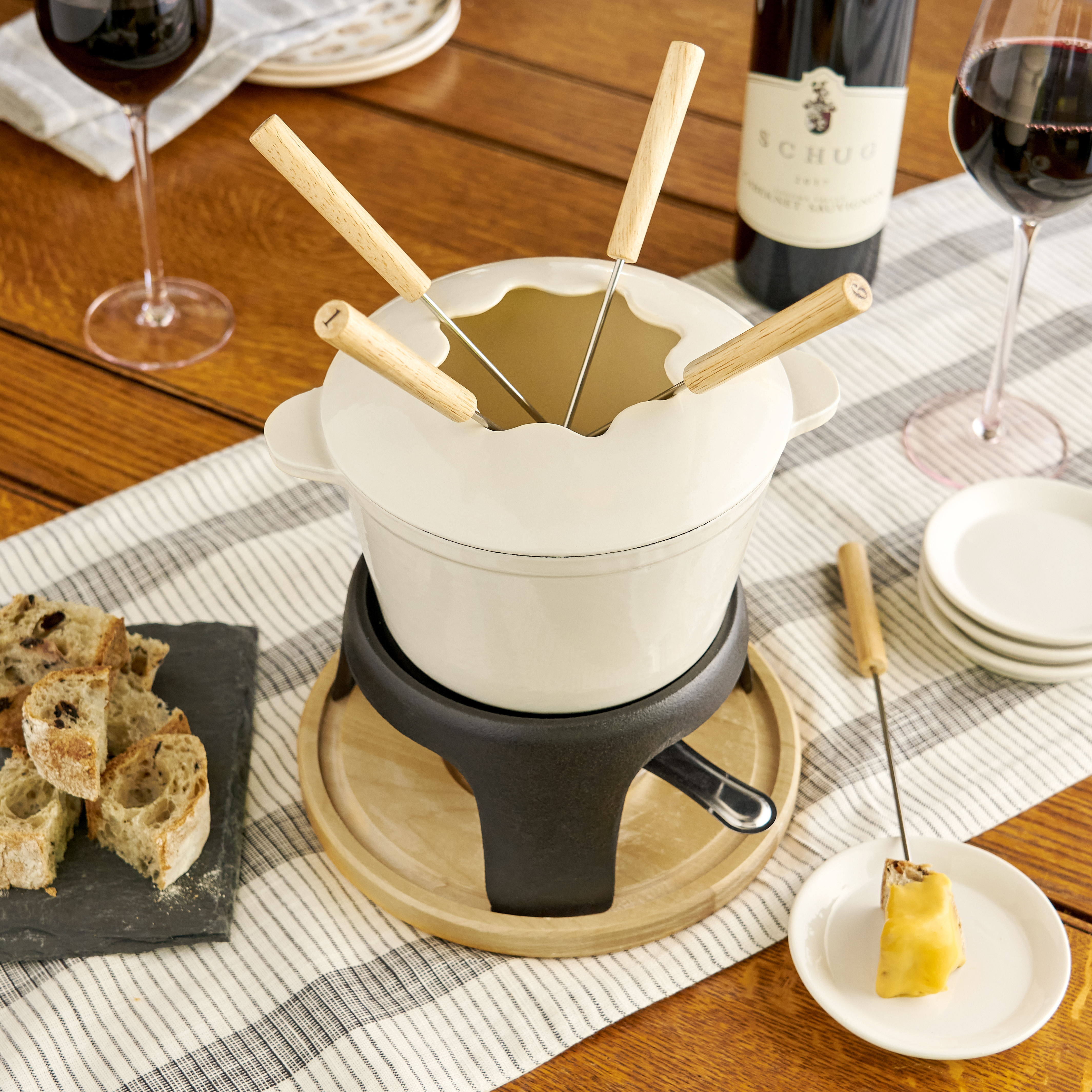 Twine Living® Cast Iron Fondue Set 11