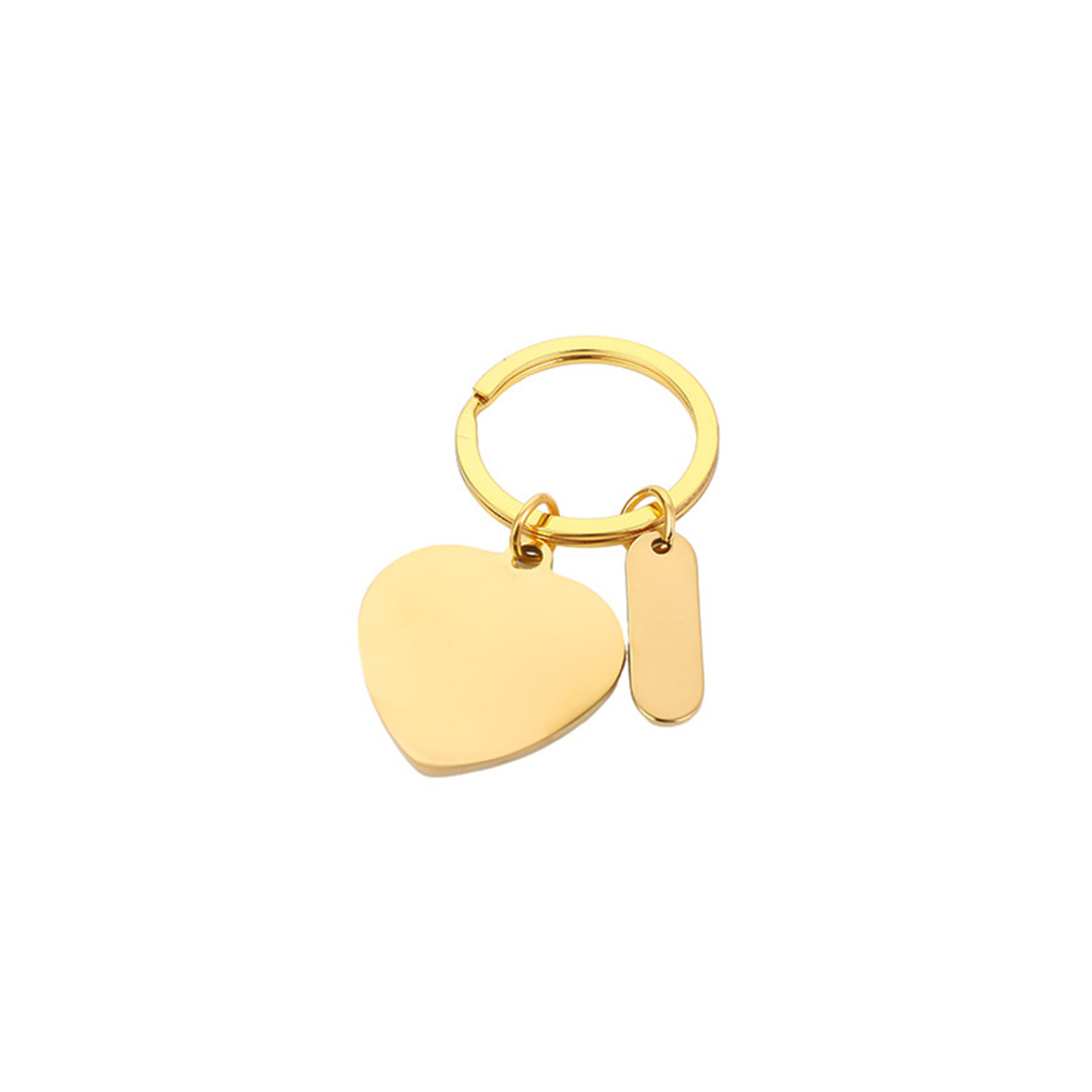Peach Heart Blank Stainless Steel Keychain Accessory 4