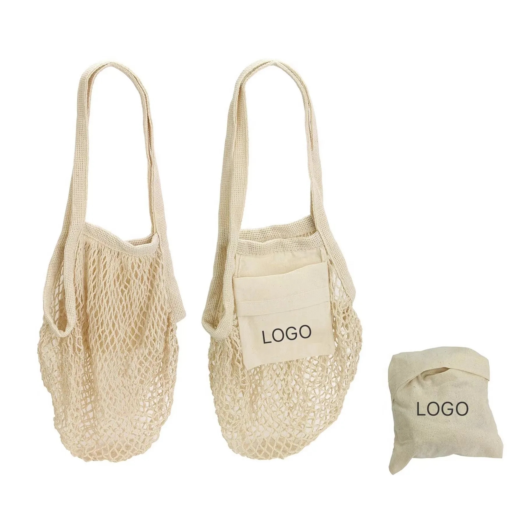 Collapsible Cotton Mesh Tote, custom tote bag with logo imprint 2