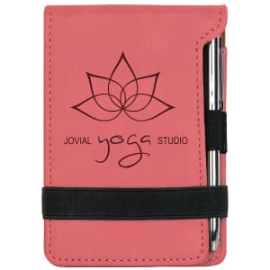 3 1/4" X 4 3/4" Laserable Leatherette Mini Notepad With Pen 8