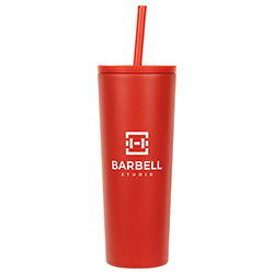 Bradford 24 oz Vacuum Insulated Stainless Steel Tumbler with Straw 27