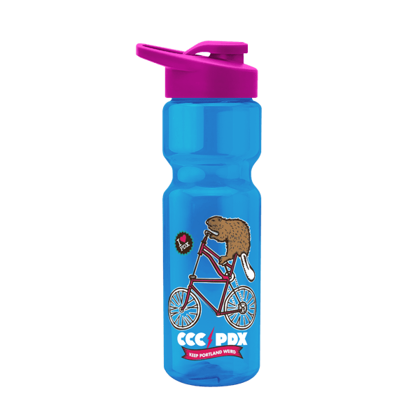 Blazer 28oz Transparent Bike Bottle w/Drink-thru Lid 277