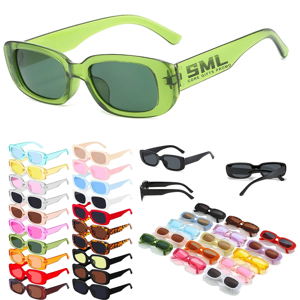 Vintage Square Eyewear Retro Trendy Wide Frame Sunglasses 4