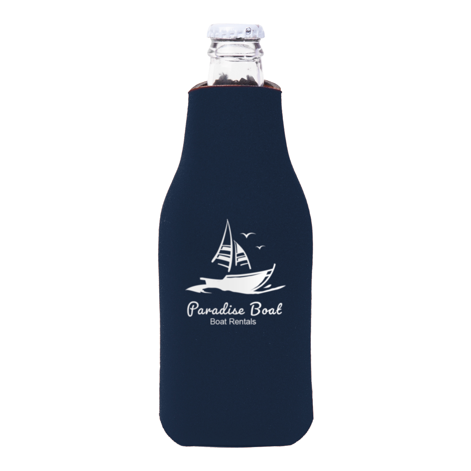 Zipper Beer Bottle Cooler (2 Color Imprint) 11