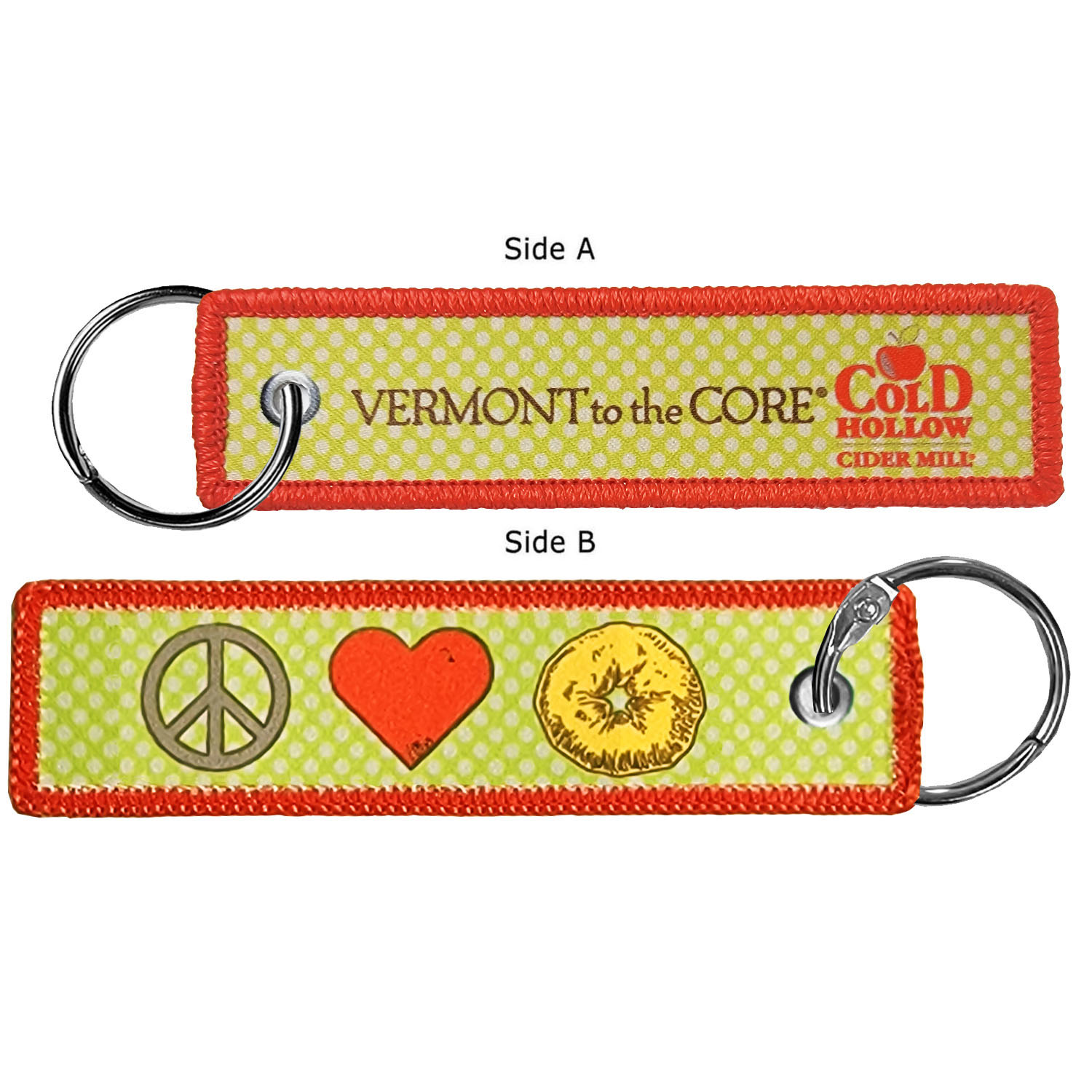 1" x 4" Two Sided 4CP Dye Sub Medium Size Key Ring with Merrow Border 10