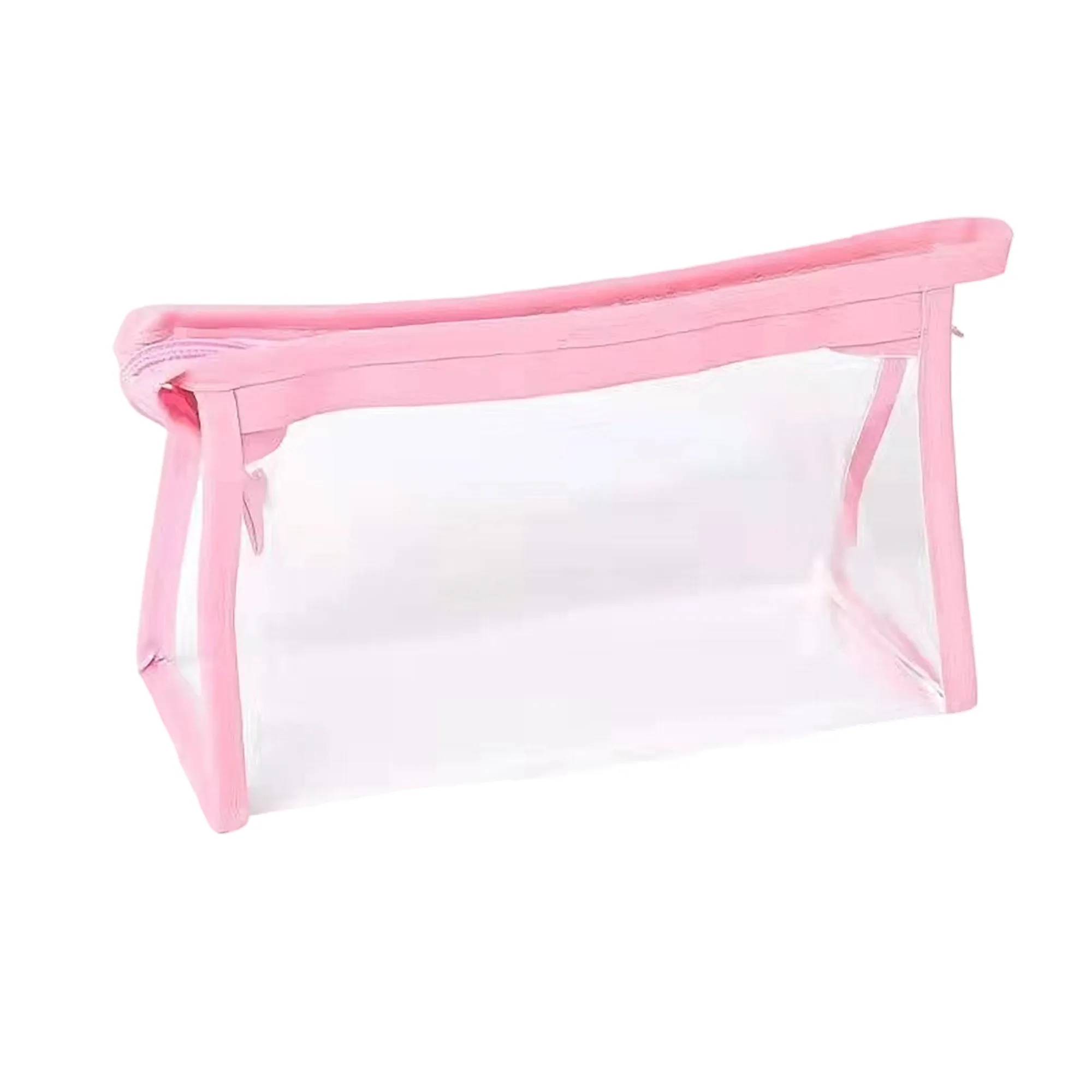 Clear Vinyl Toiletry Pouch, custom plastic bag with logo imprint 3