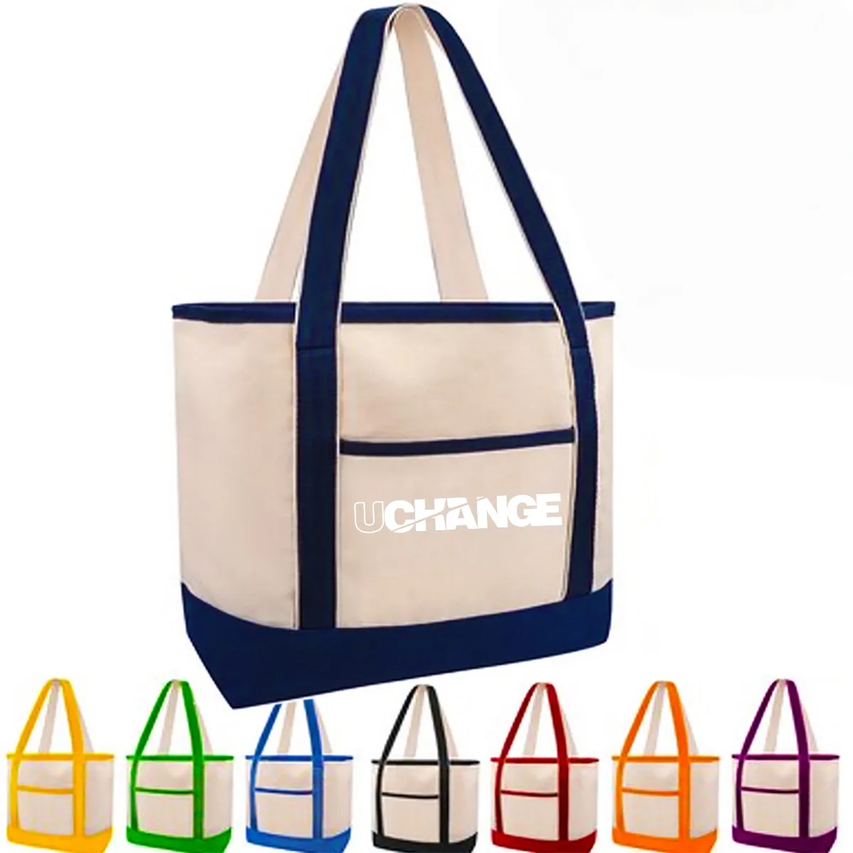 Customizable Canvas Boat Tote Bag With Logo Imprint, custom tote bag with logo imprint 2