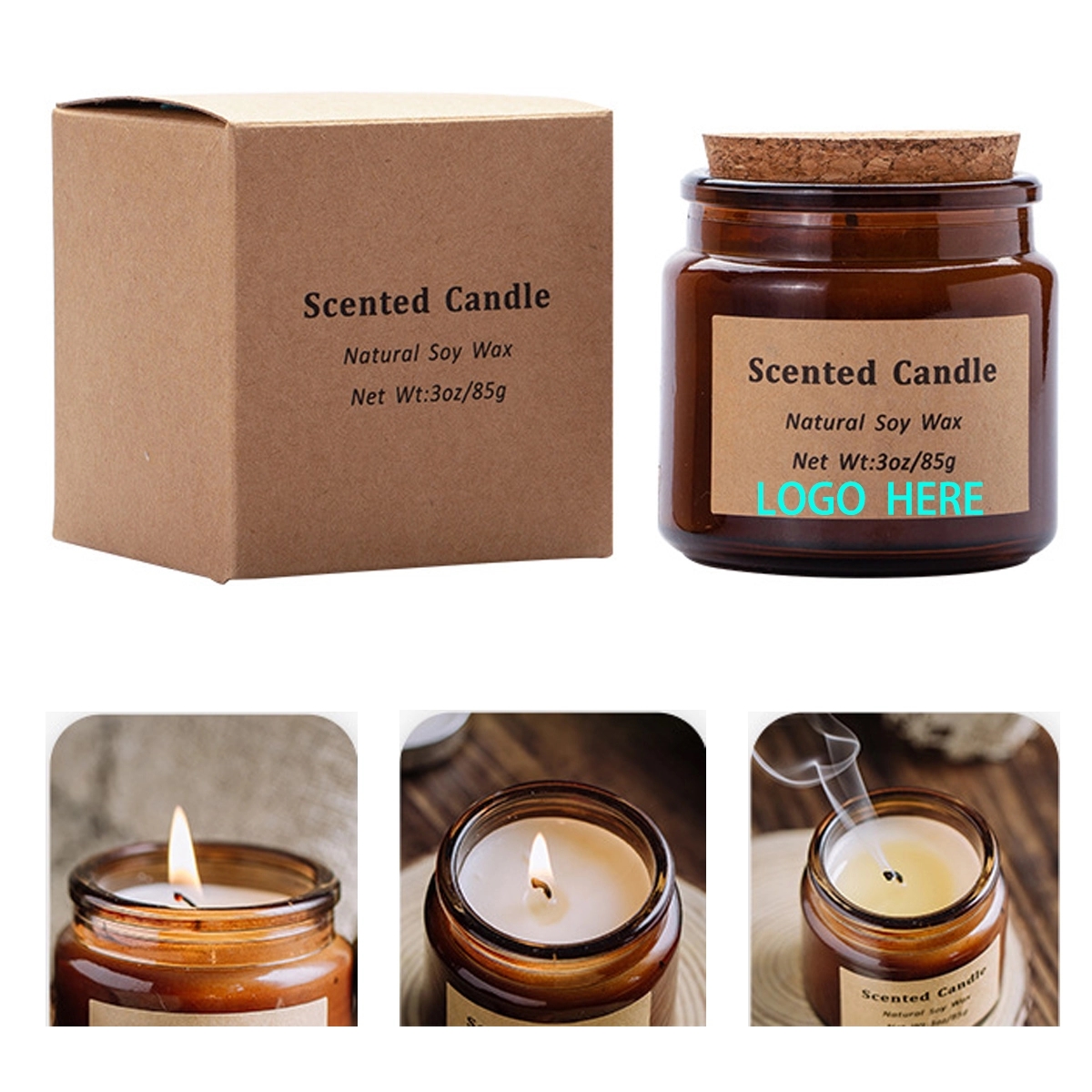 Romantic Glass Jar Aromatherapy Candle With Lid 4