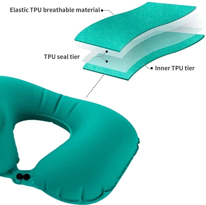 Press Inflatable Neck Travel Pillow 8