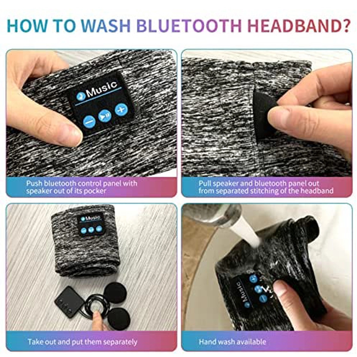 Sleep Headphones Bluetooth Headband with Built -in Speakers 3