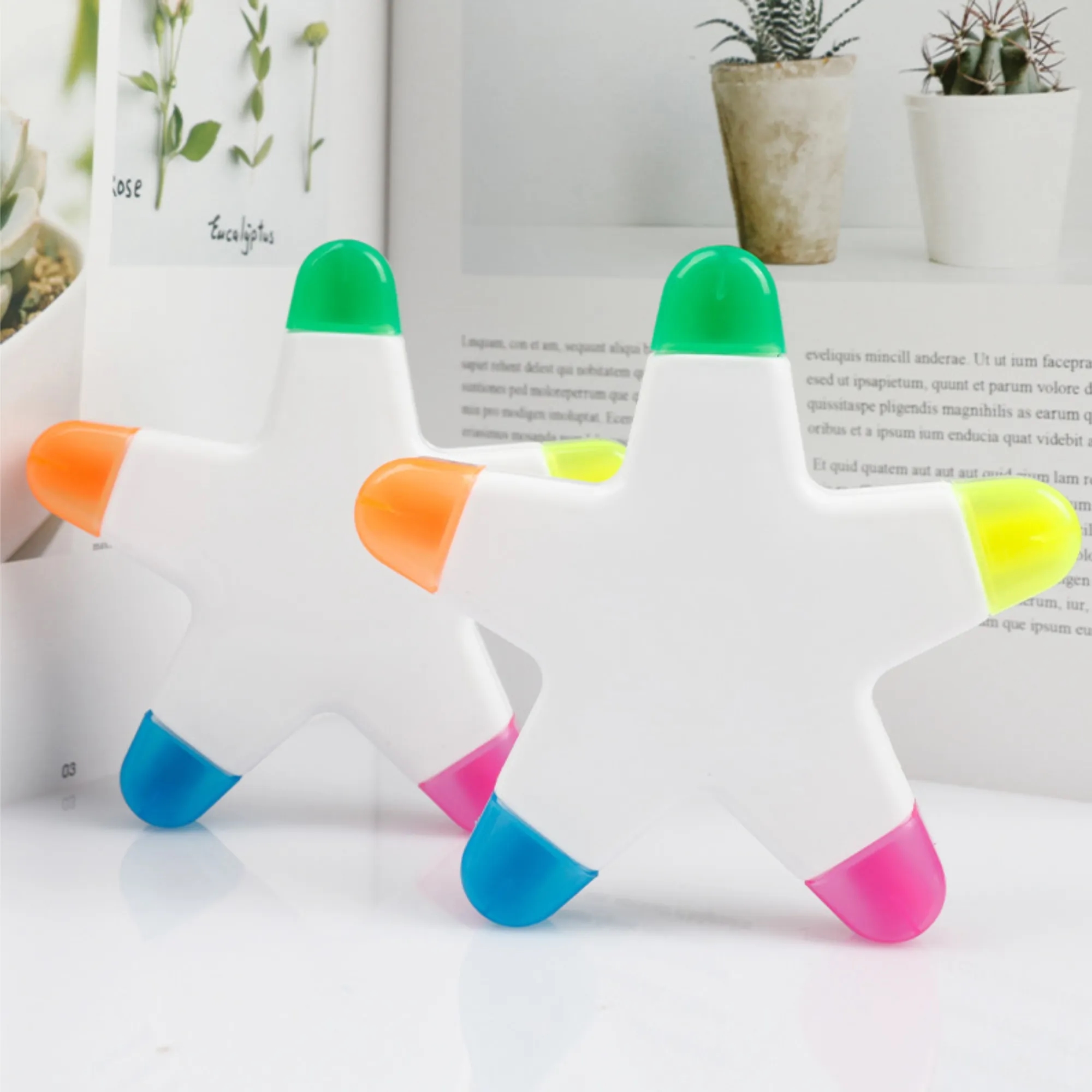 Star Shaped Highlighter 5 Colors Maker Multi-Color Pens 4