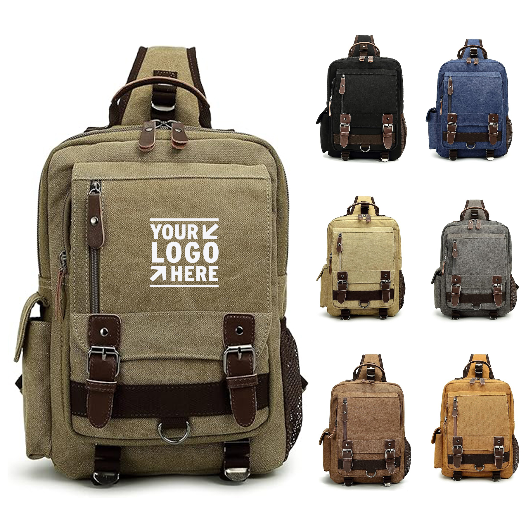 Men Women Canvas Messenger Backpack Sling Cross Body Shoulder Bag 2