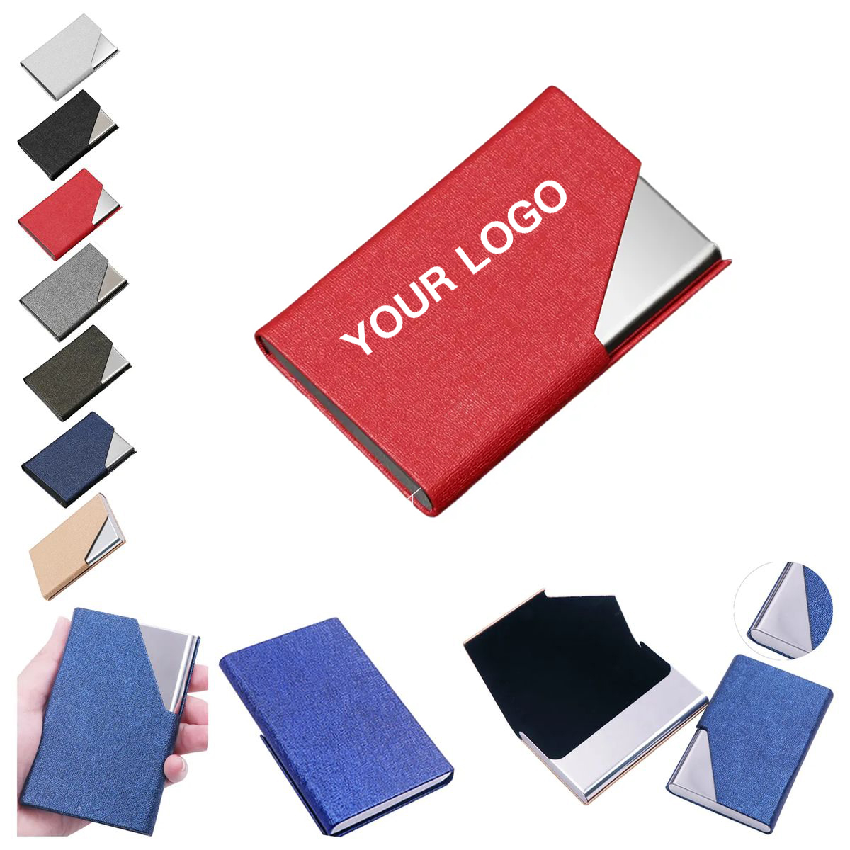 PU and Stainless Steel Card Case for Office Use 7