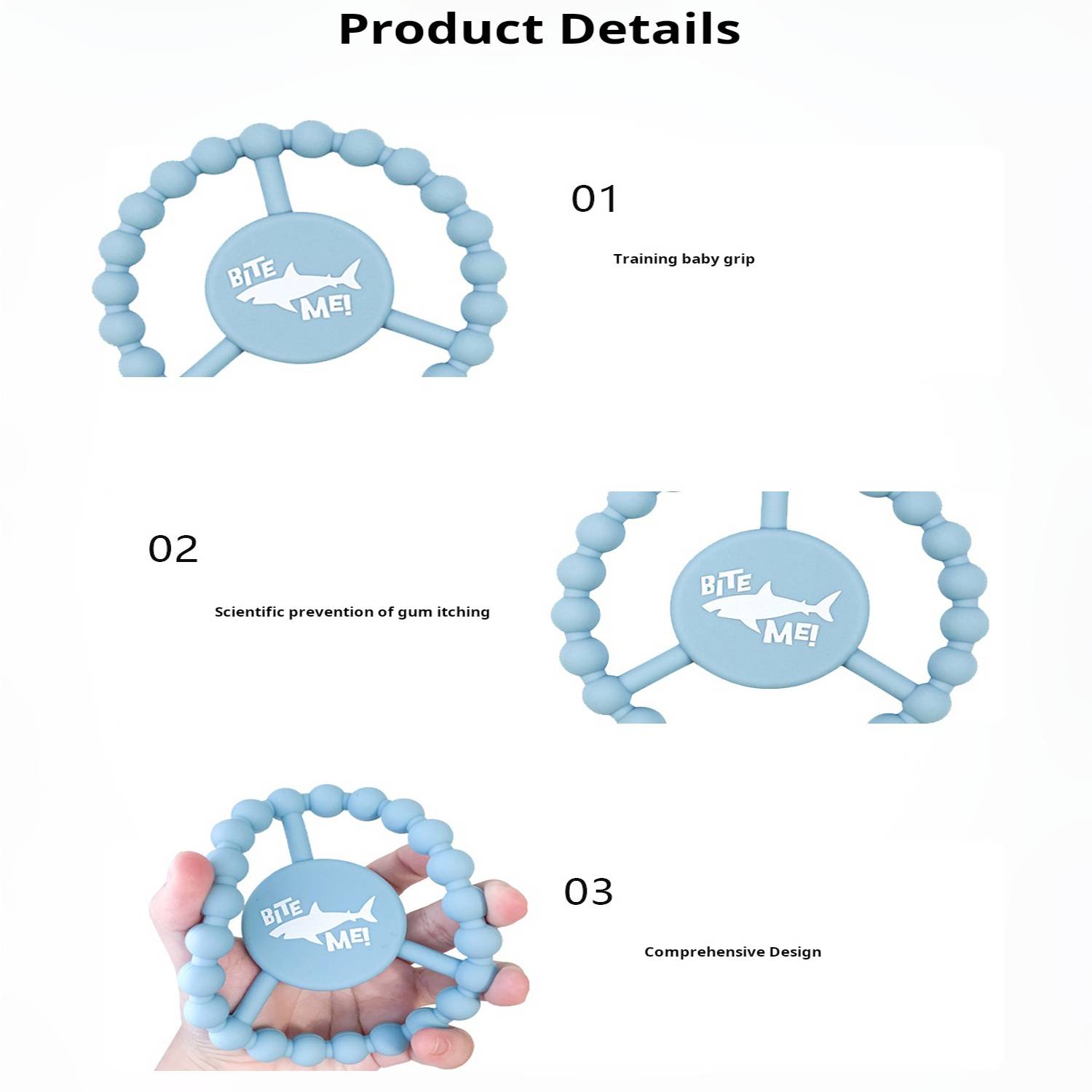 Food-Grade Silicone Teething Ring For Infants In Eruption 5