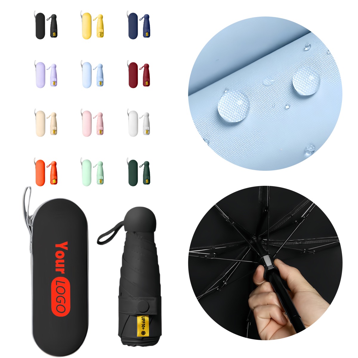 Portable Foldable Capsule Umbrella for Both Rain And Sun 2
