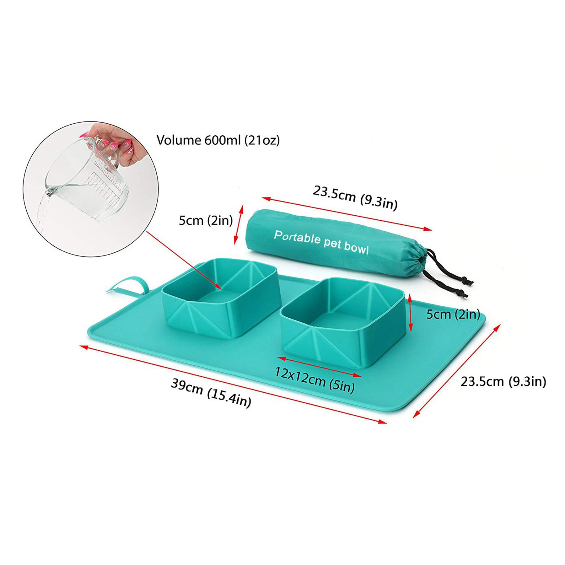 Foldable Pet Feeding Bowl With Portable Bag 1