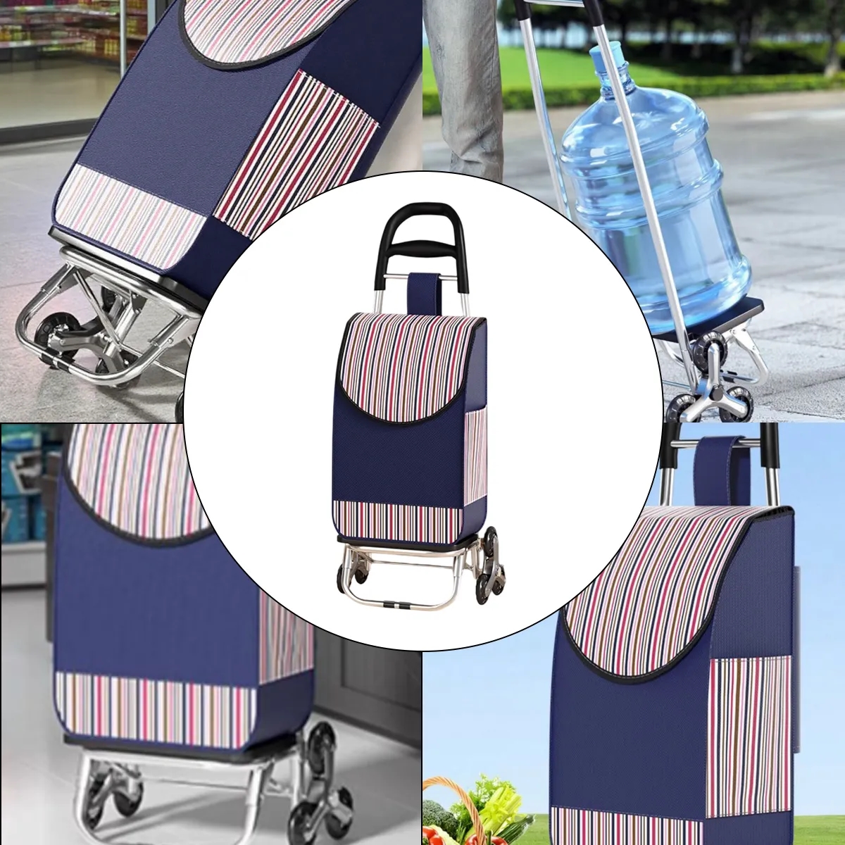 Foldable Lightweight Rolling Shopping Cart 3