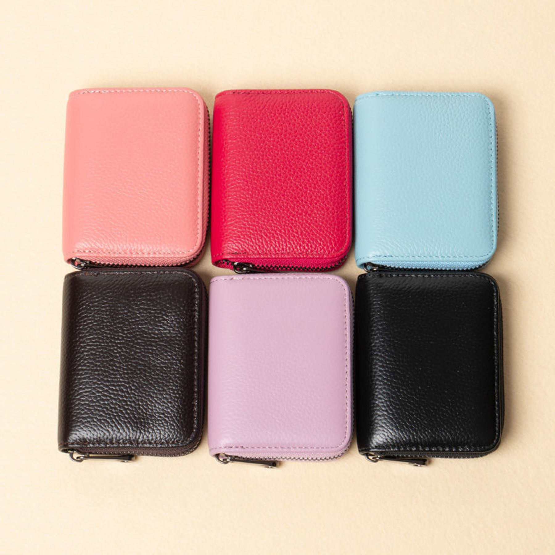 Leather Zipper Card Cases Holder 2