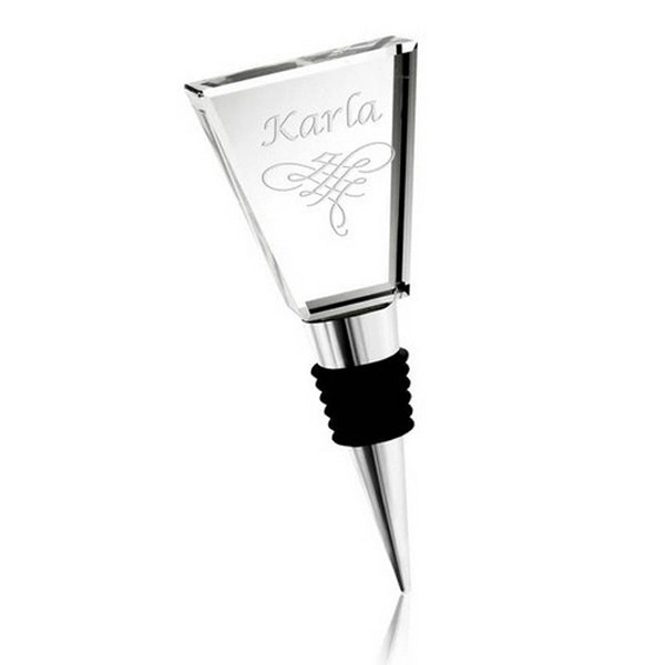 Optic Crystal Trapezoid Shaped Wine Stopper 2