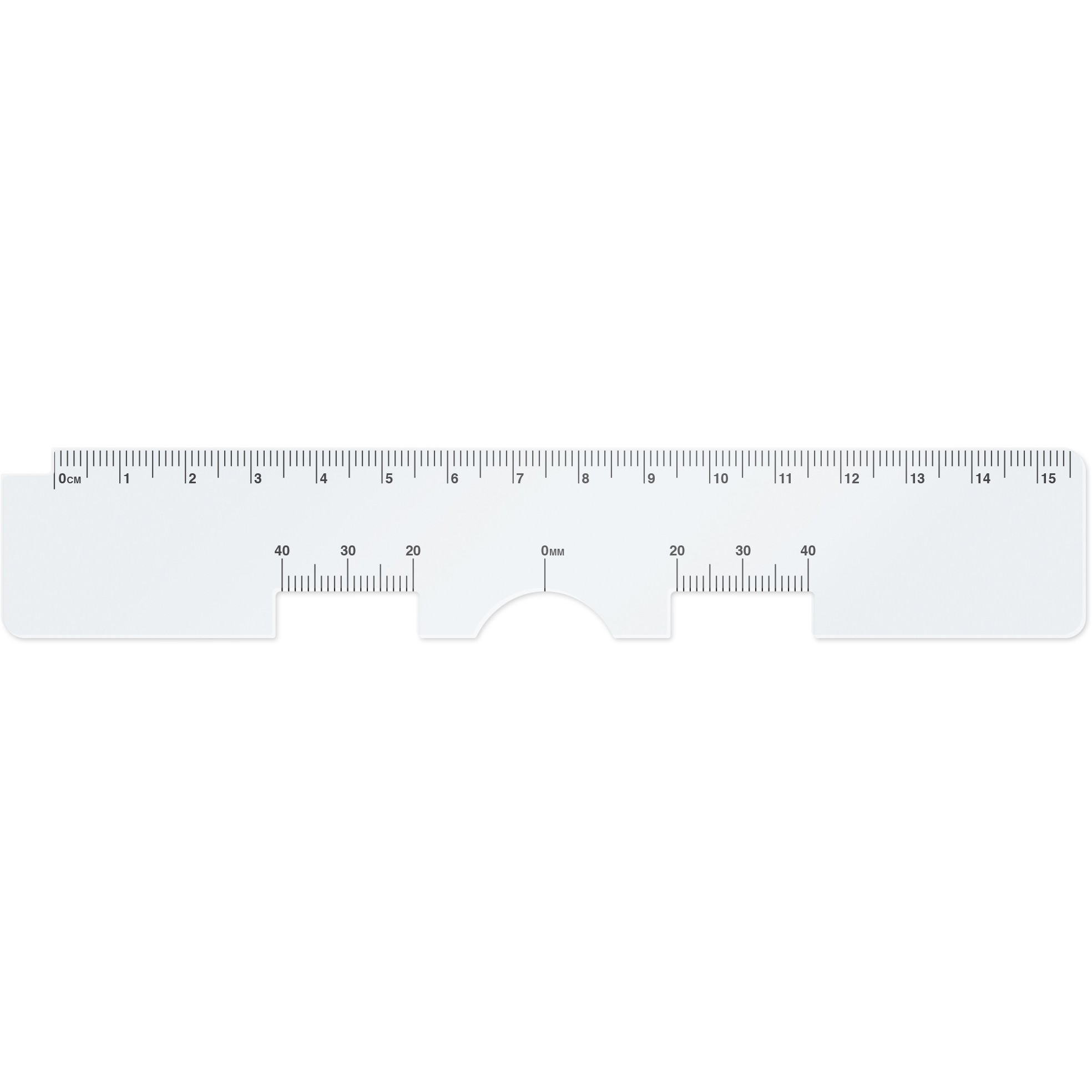 .030 Clear Gloss Copolyester Pupil Distance Ruler (1.125" x 6.5") Screen-printed 2