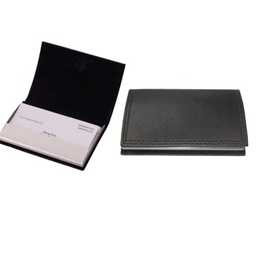 BLACK LEATHERETTE CARD CASE 2