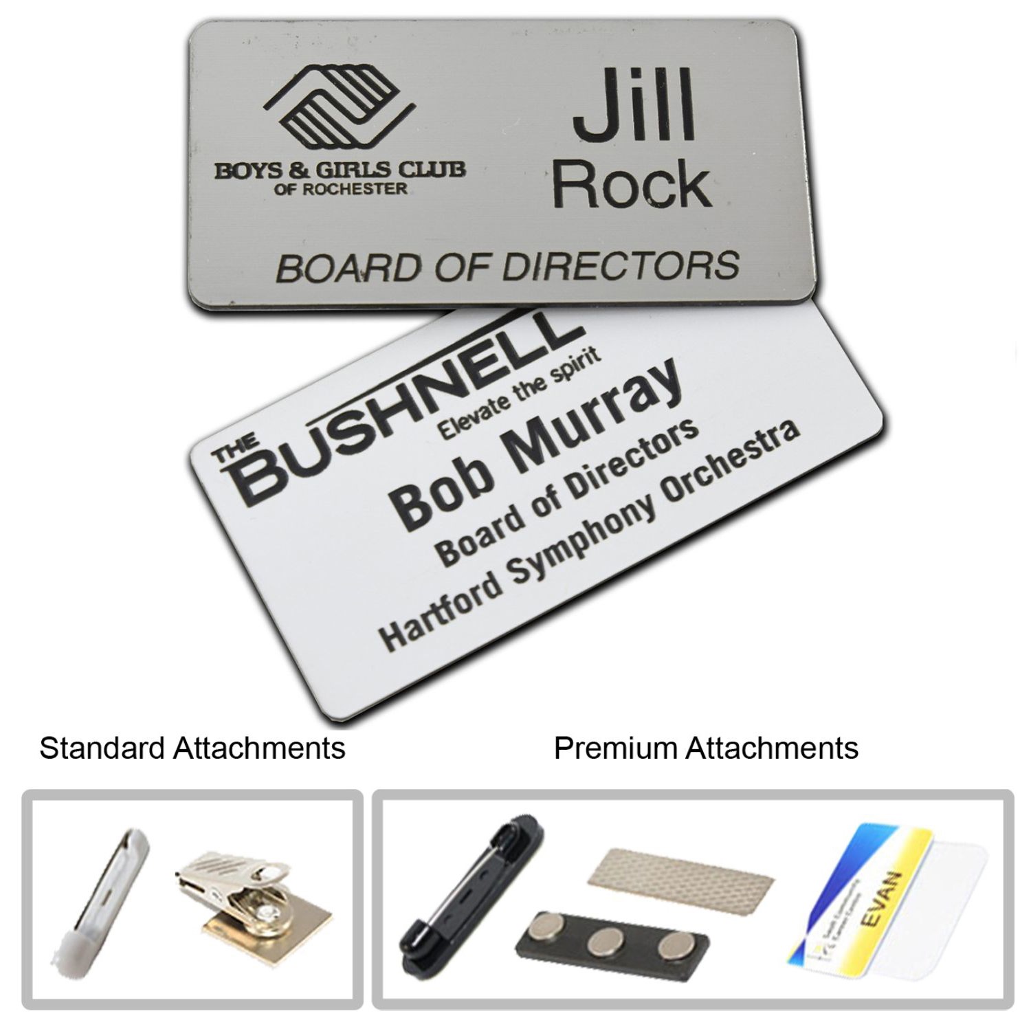 2.125 inch x 3.375 inch Plastic Engraved Name Badge 2