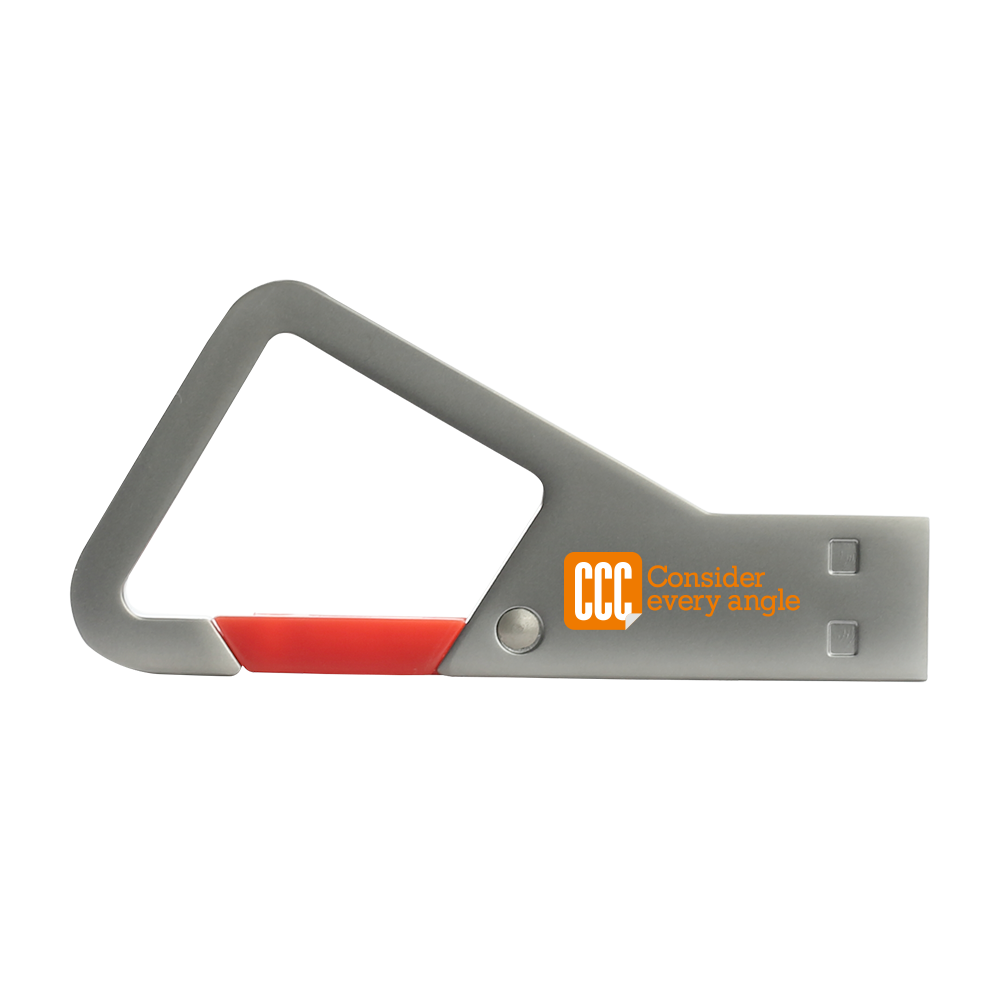 Seneca Metal Carabiner USB Drive with Color Clip 3