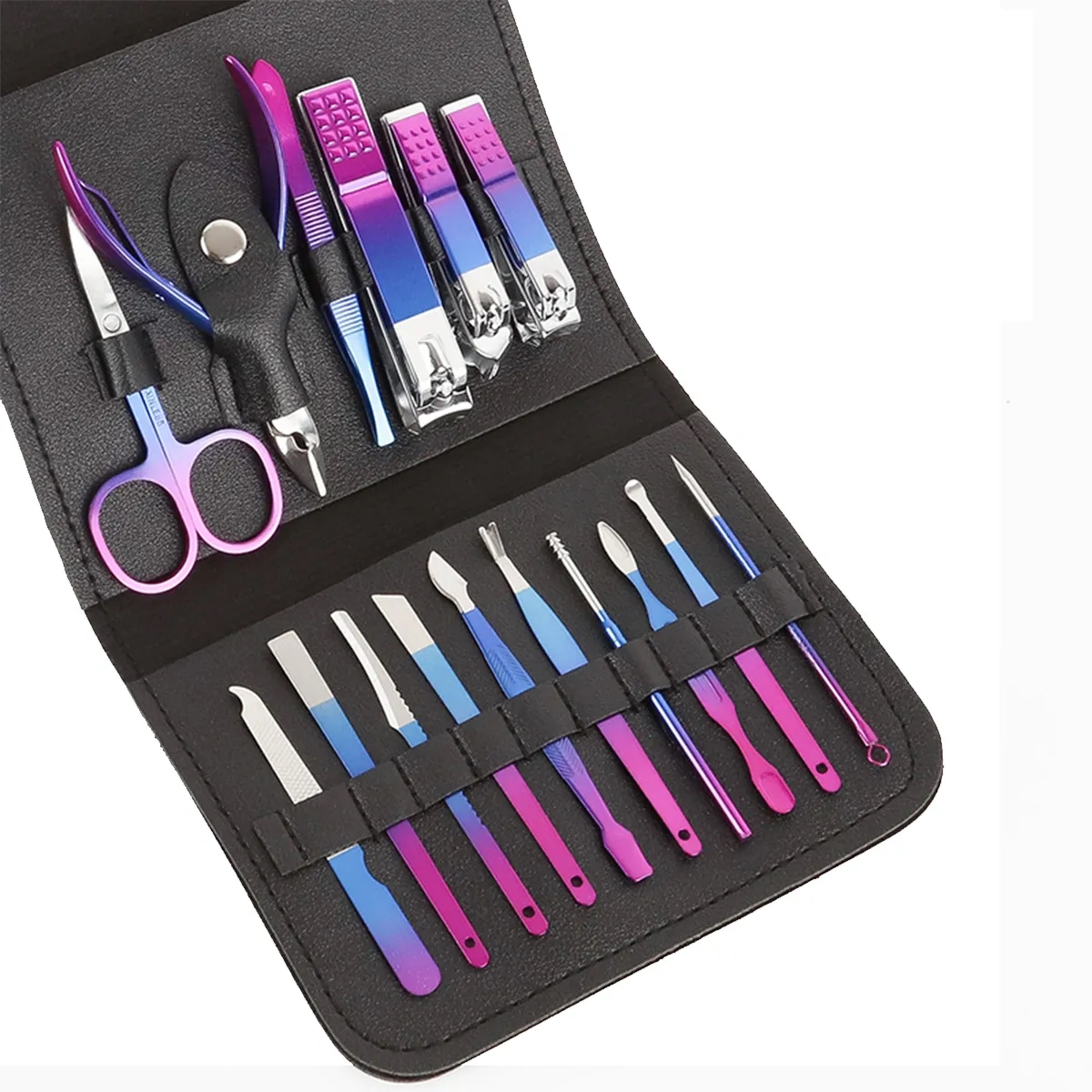 Nail Clippers Tool 16Pcs Set With Pu Leather Travel Case 3