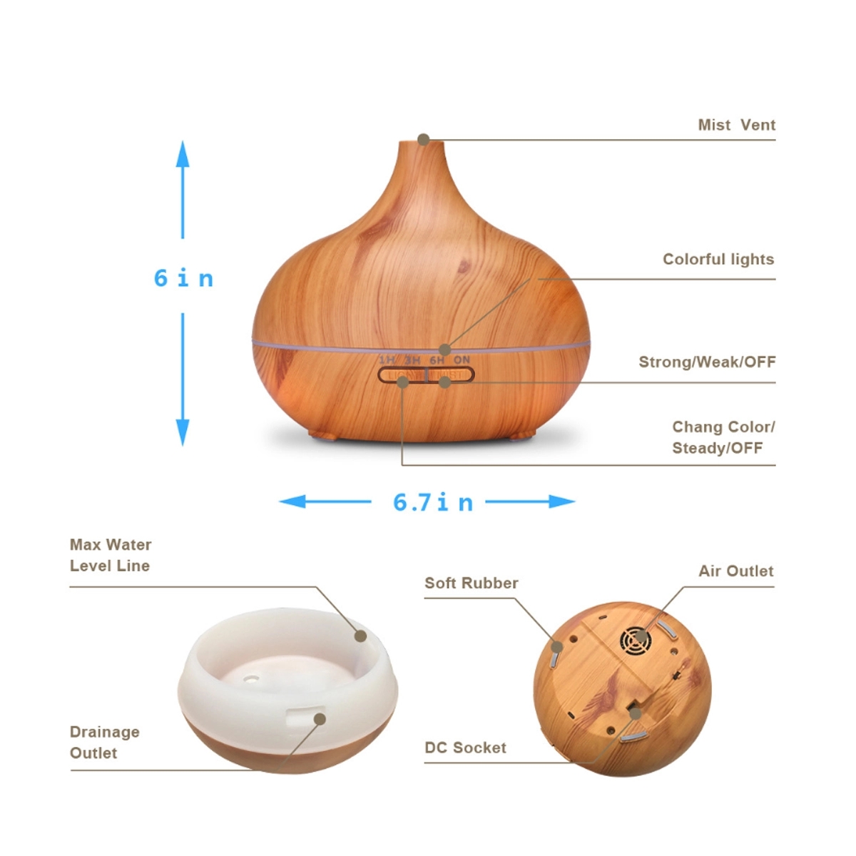 Remote Control Aroma Essential Oil Diffuser Humidifier 4