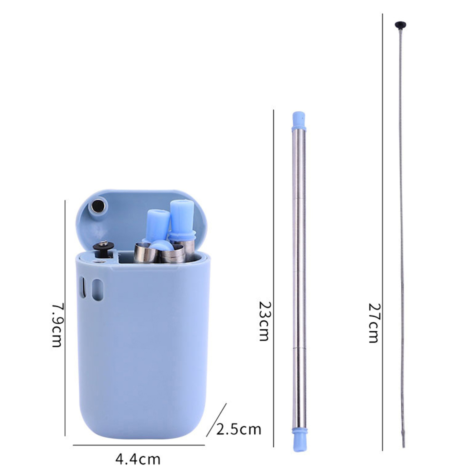 Foldable and Reuseable Stainless Steel Straw w/Case 5