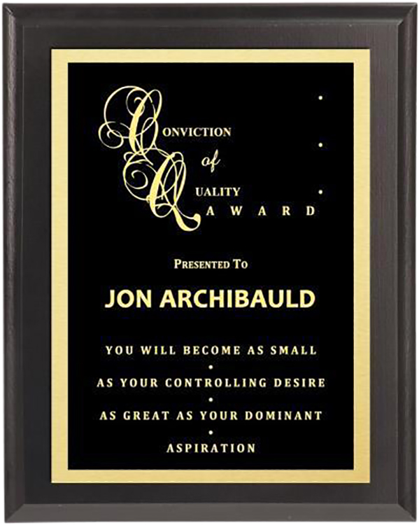 USA Black Finish Double Plate Engraved Award Plaque