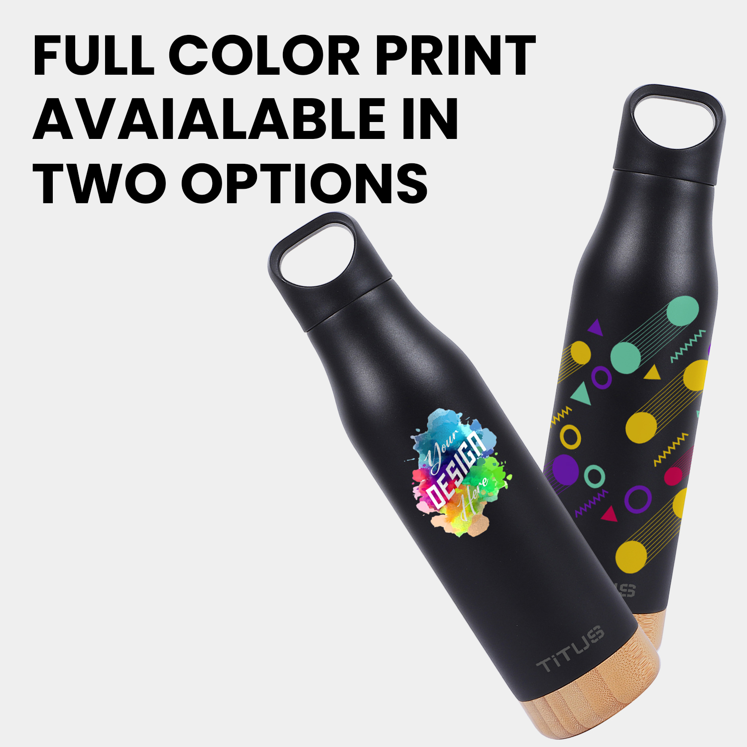 Premium 17 oz TiTUS® Stainless Steel Water Bottle with Wood Base 4