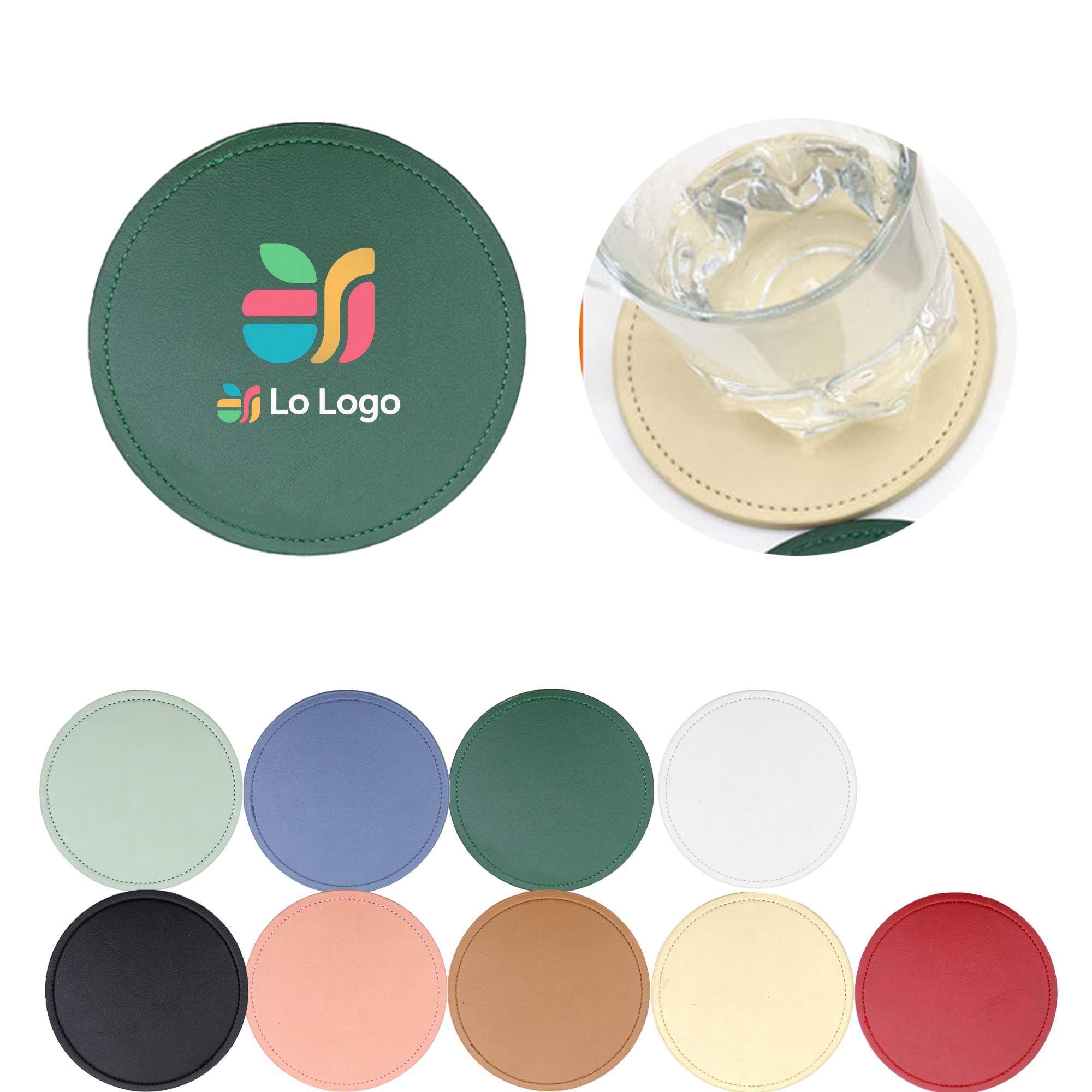 Round Leather Drink Coaster 3