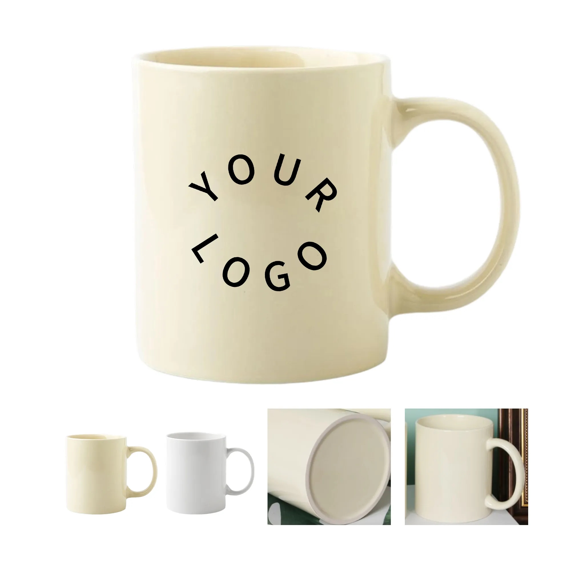 12oz Ceramic Coffee Mug with C-Handle 2