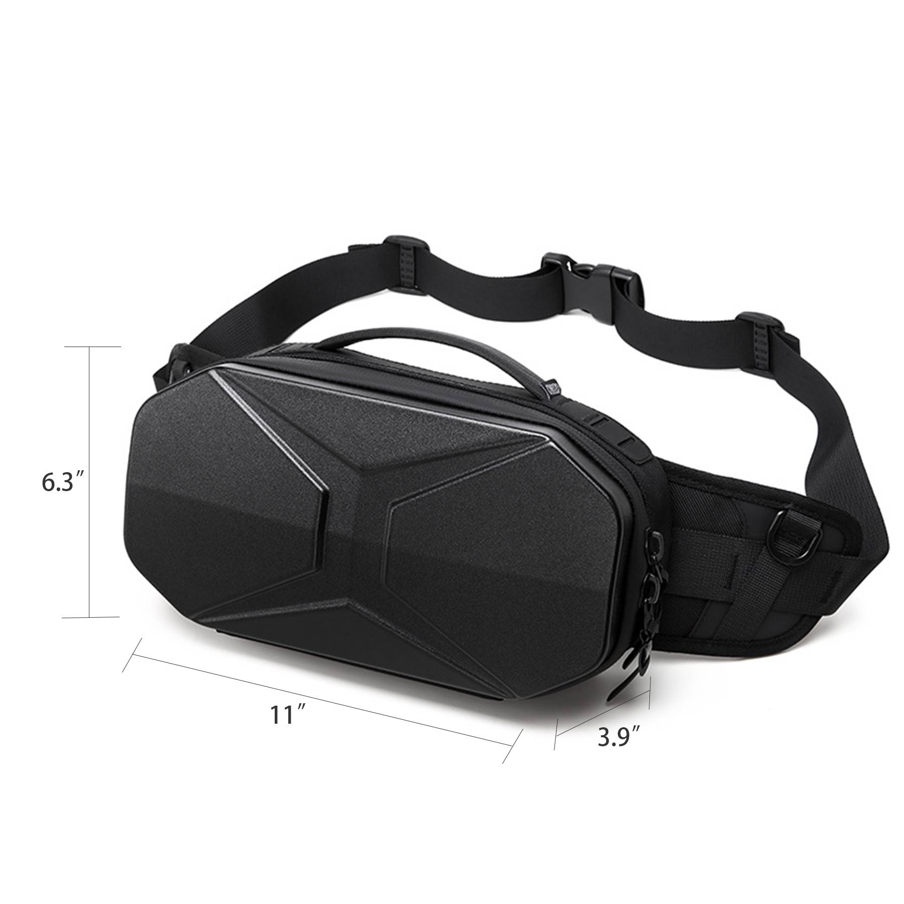 Abs Men's Crossbody Bag with PC Waterproof Hard Case 8