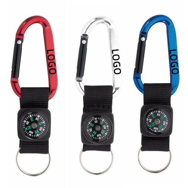 Carabiner W/ Compass & Split Key Ring 2