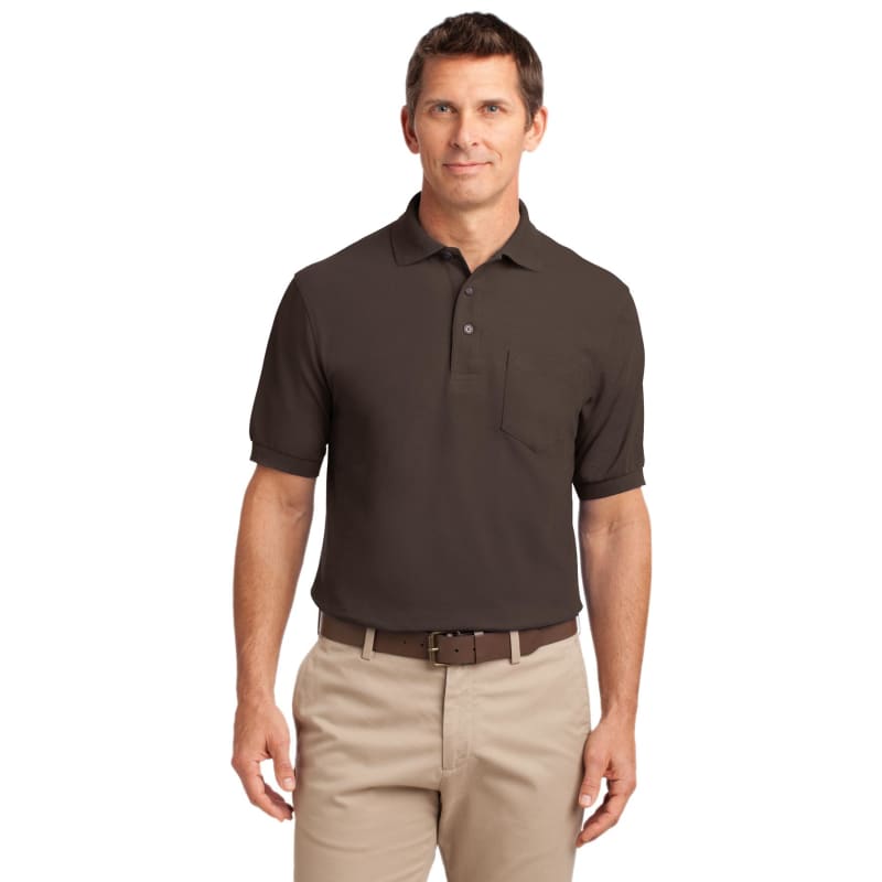 Port Authority Silk Touch Polo With Pocket. 2