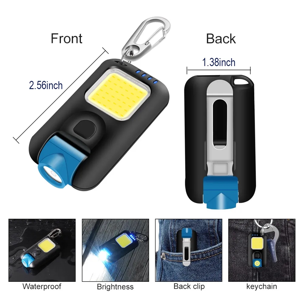 Rechargeable COB Keychain Flashlights 2
