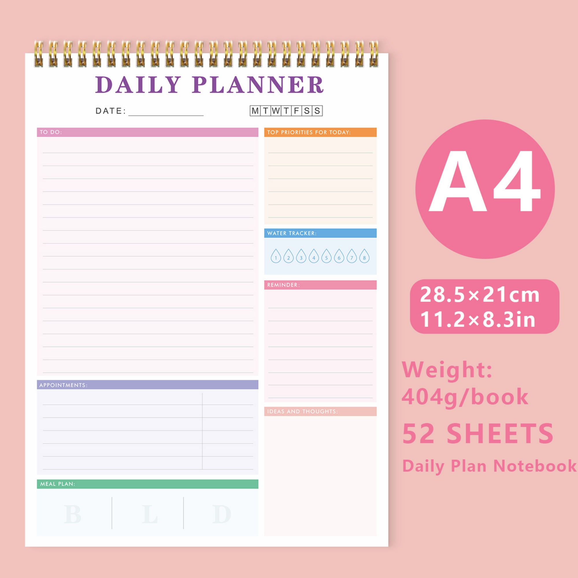 Undated Daily Planner A4 6