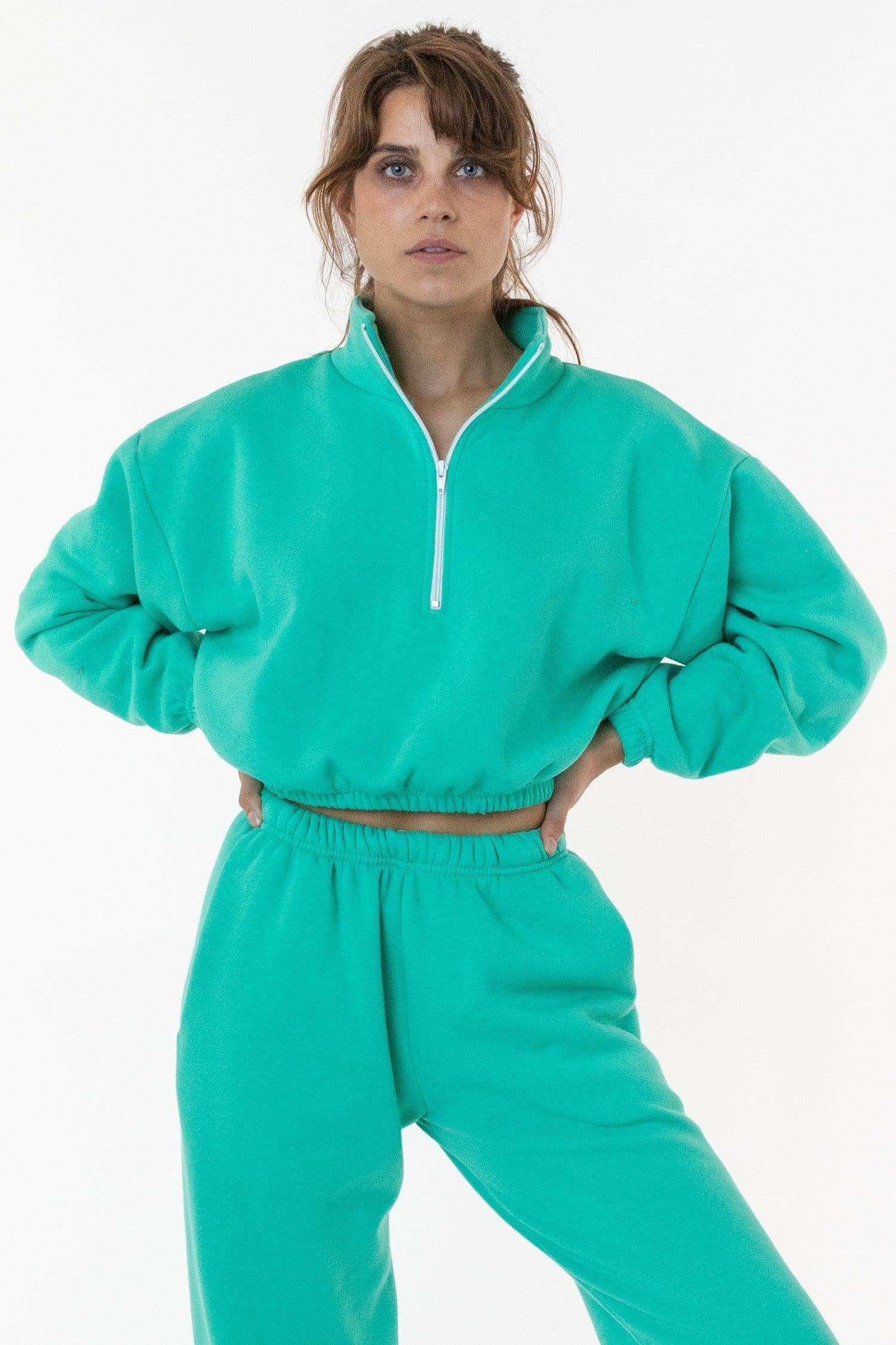 Flex Fleece Half Zip Cropped Pullover, custom hoodie or sweatshirt with logo imprint 11