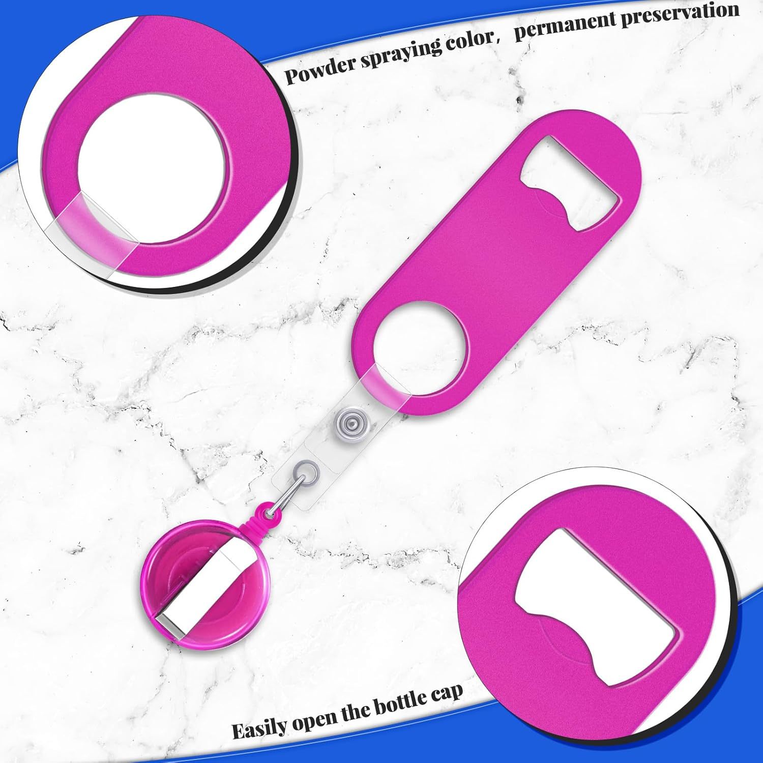 Retractable Flat Bottle Opener With Belt Clip 1
