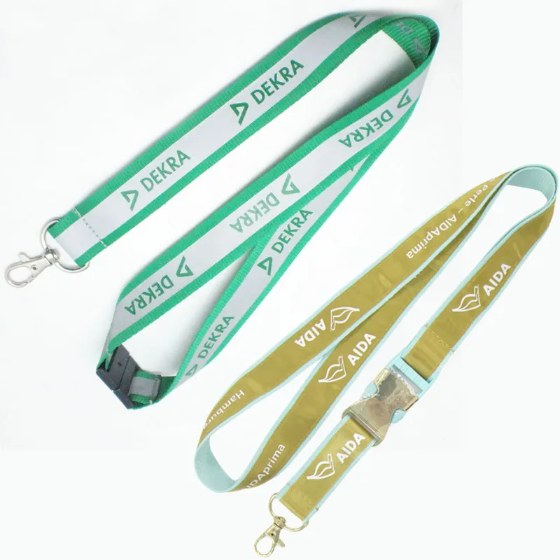 Custom reflective strip work ID lanyard nylon neck strap 6