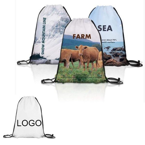 210D Dye-Sublimated Drawstring Backpack W/ Grommets 1