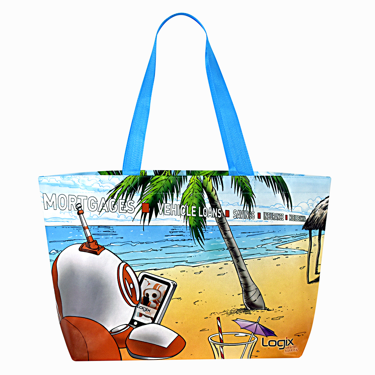Fashionable200g Double Layered Laminated Non-Woven Beach Bag 22"x13"x6" 1