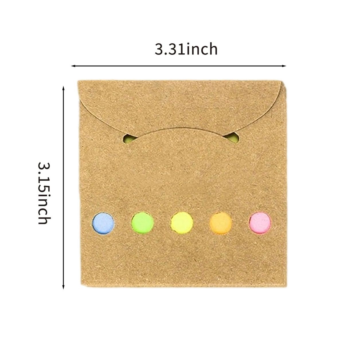 Multi-Color Sticky Note Tabs 3.15 inches with Half-Adhesive Back, Customizable 2