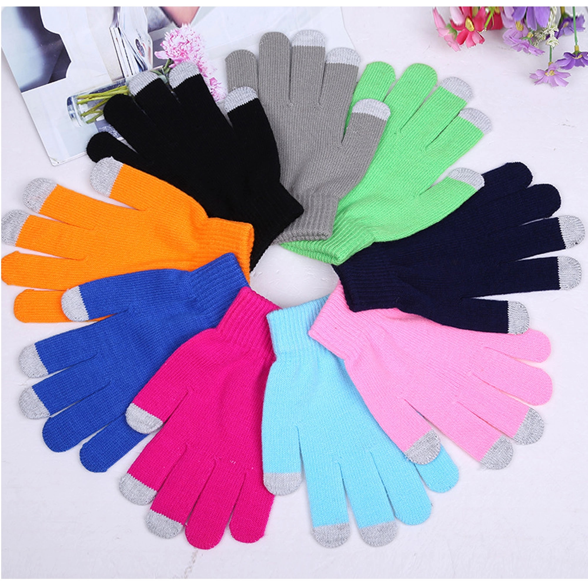 Knitted Touchscreen Acrylic Winter Gloves 2