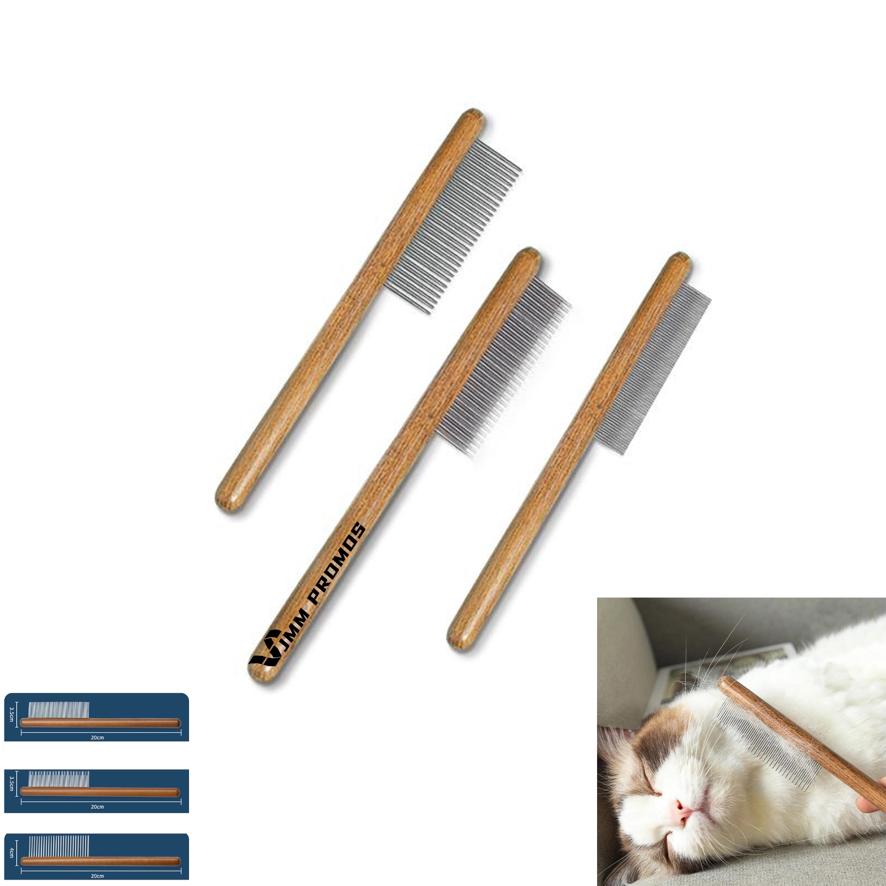 Wood Handle Slicker Comb For Pet 1 Pack 1