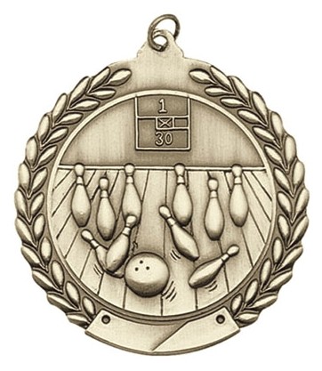 Bowling Die Cast Medal, 1 3/4" 2