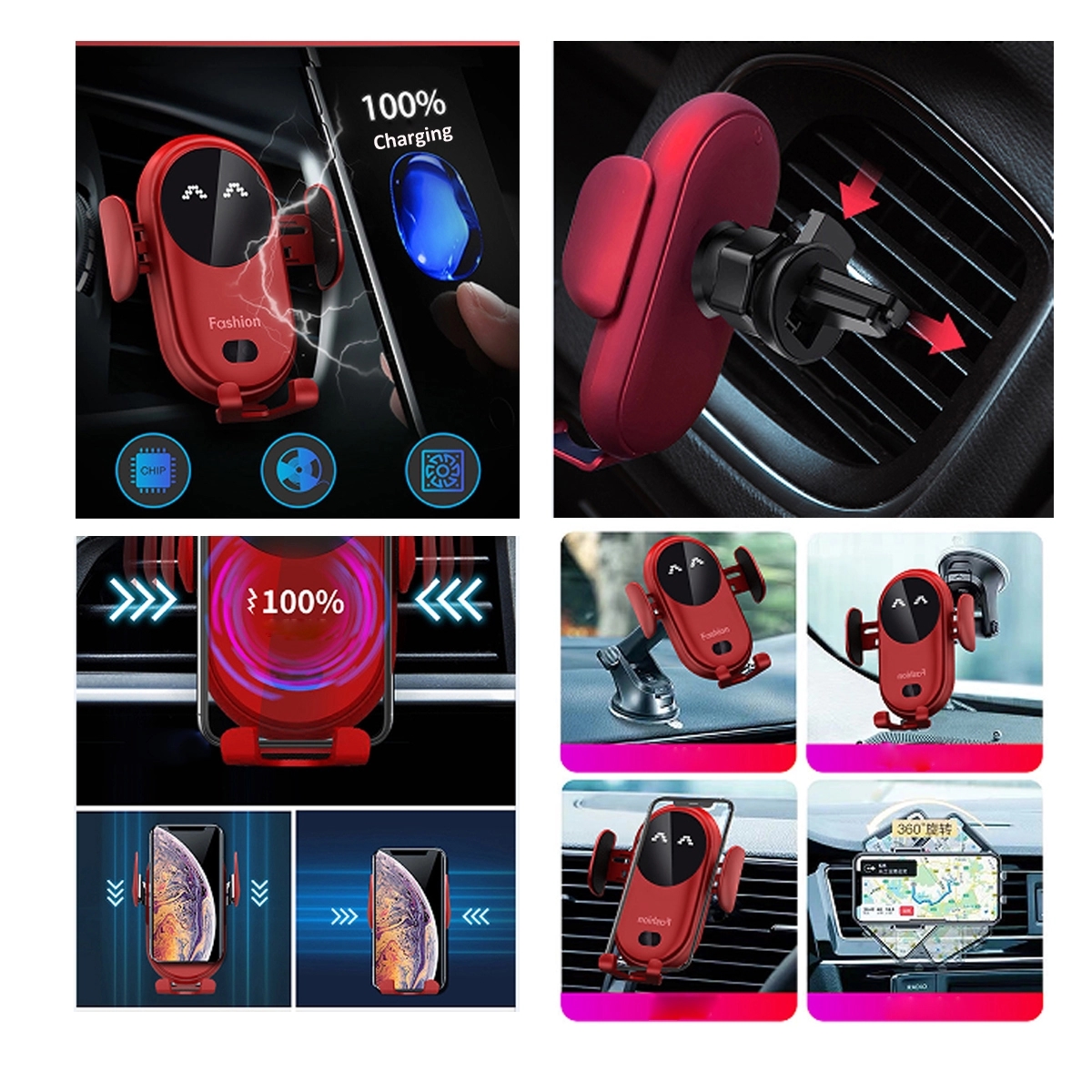 15W Vehicle-mounted Mobile phone stand wireless charger 2